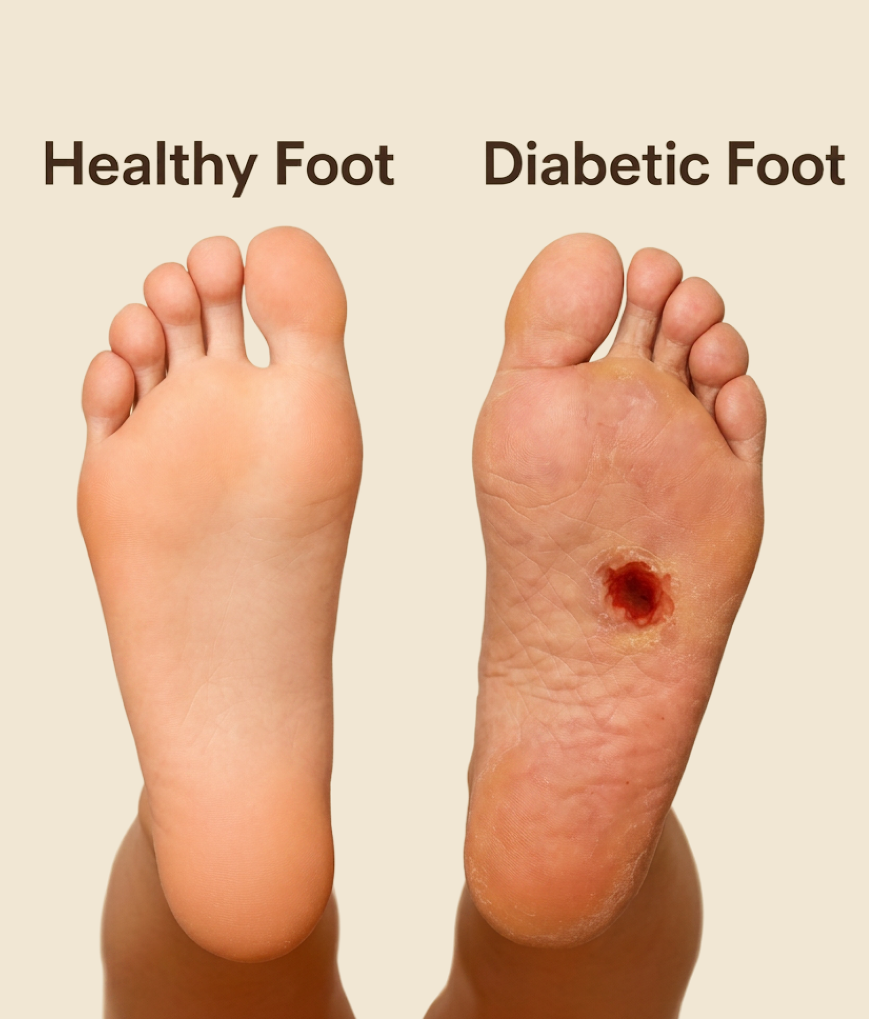 A foot being examined as part of diabetic foot care