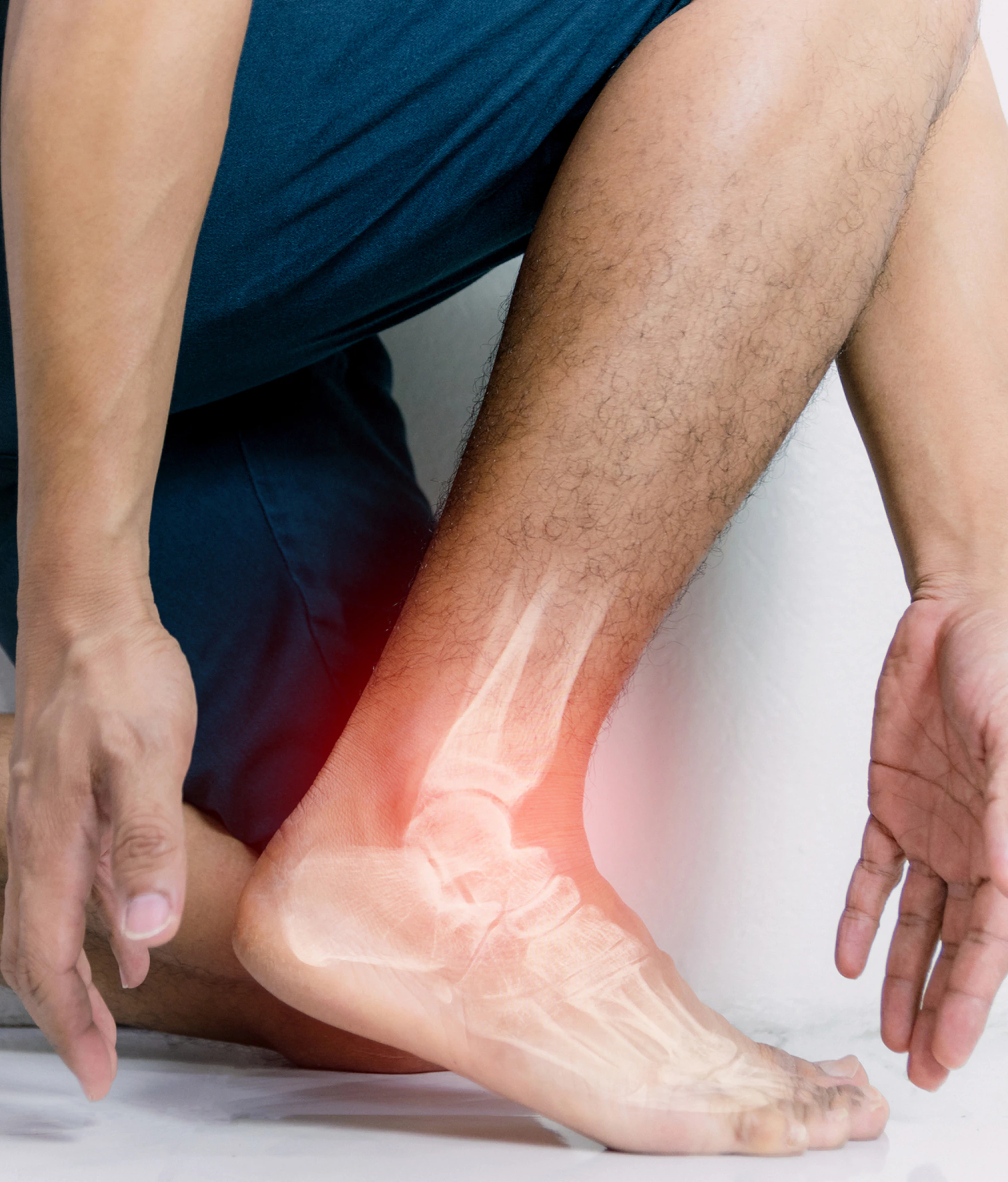 The foot and ankle joints affected by arthritis