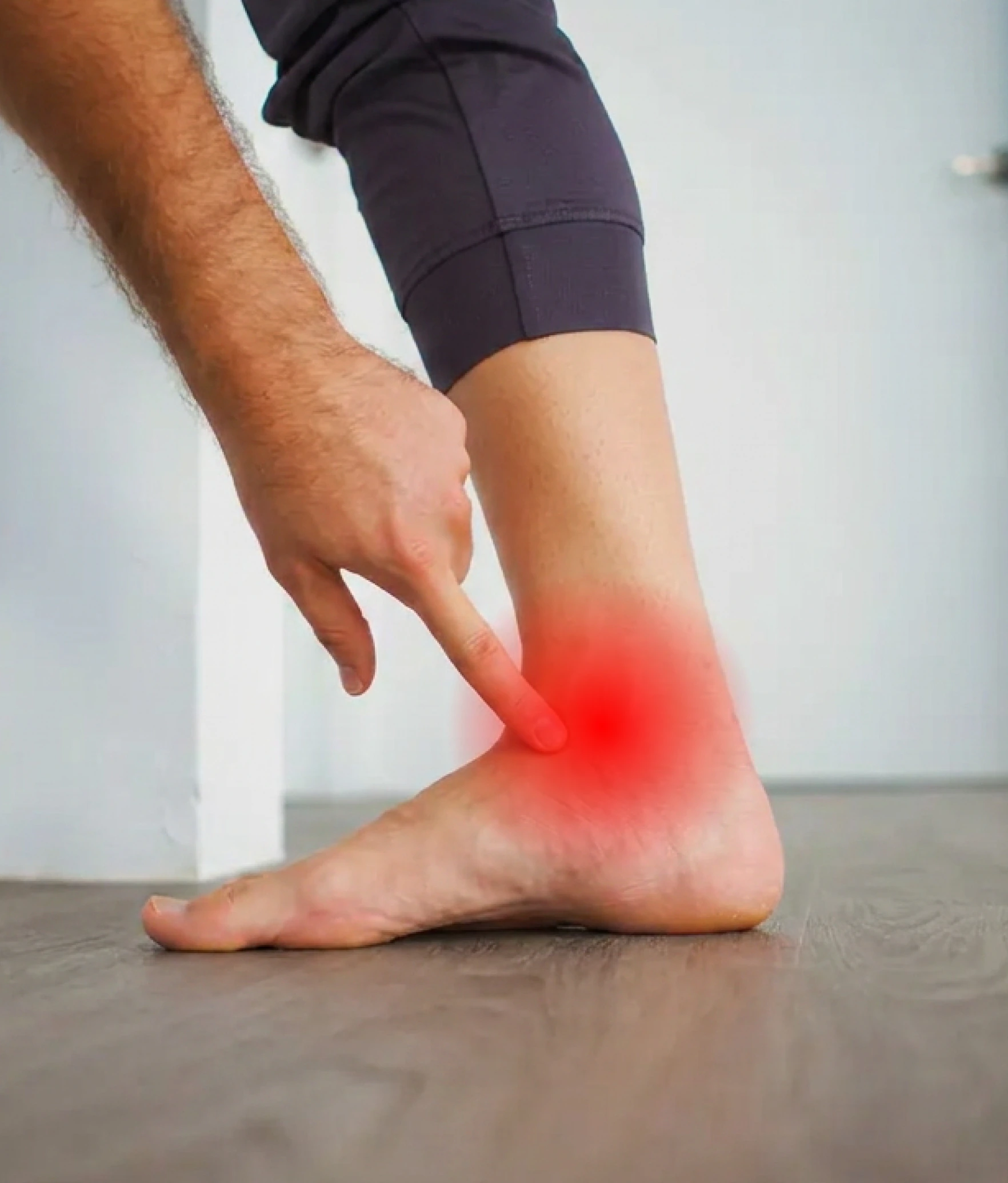The outer ankle and foot, where the peroneal tendons run